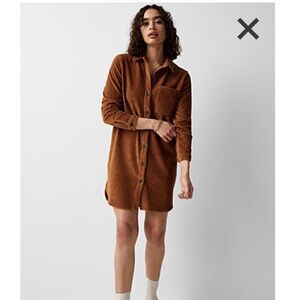 Twik Tan Corduroy Shirt Dress